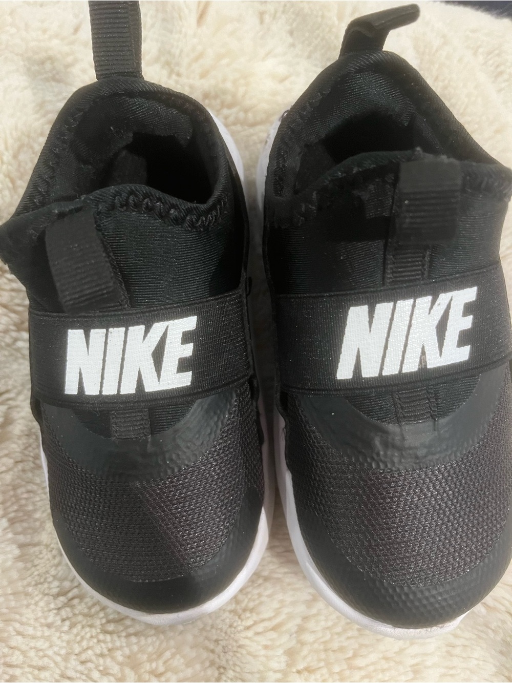 Nike Black and White Kids Slip-On Sneakers